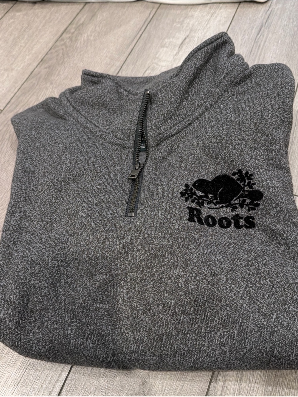 Roots Men's Gray Quarter-Zip Sweatshirt